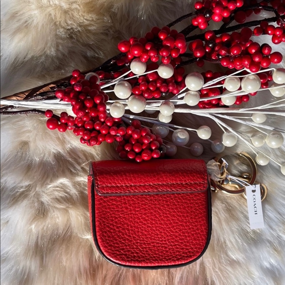 Coach Leather Mini Buckle Saddle Bag Poppy Bag Charm - Picture 5 of 10